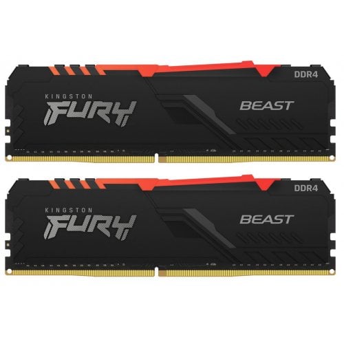 Озп Kingston DDR4 32GB (2x16GB) 3600Mhz FURY Beast RGB Black (KF436C18BBAK2/32) (Відновлено продавцем, 910522) купити в Україні | Telemart фото