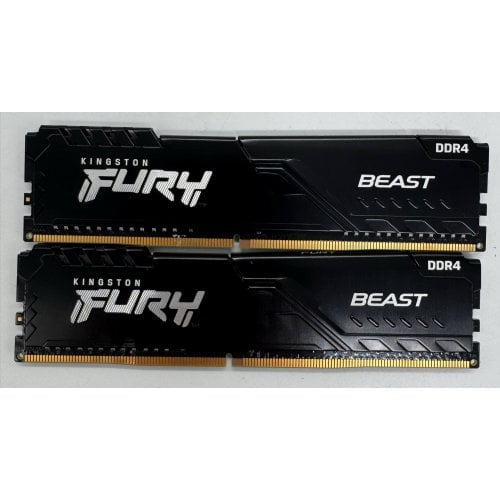Озп Kingston DDR4 16GB (2x8GB) 3200Mhz FURY Beast Black (KF432C16BBK2/16) (Відновлено продавцем, 910584) купити в Україні | Telemart фото