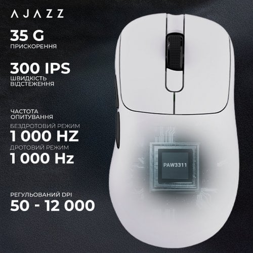 Уцінка миша Ajazz AJ179P MC Wireless (AJ179P-MC-W) White (Розкрита упаковка, 910780) купити в Україні | Telemart фото