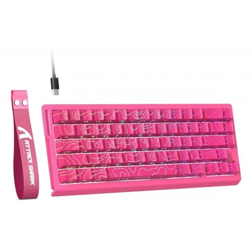 Уценка клавиатура Attack Shark X68 RGB HE Magnetic Linear Switches (AS-6972792471051-P) Pink Contours (Вскрытая упаковка, 910850) купить в Украине | Telemart фото
