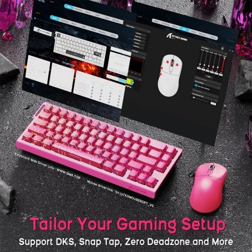 Уценка клавиатура Attack Shark X68 RGB HE Magnetic Linear Switches (AS-6972792471051-P) Pink Contours (Вскрытая упаковка, 910850) купить в Украине | Telemart фото