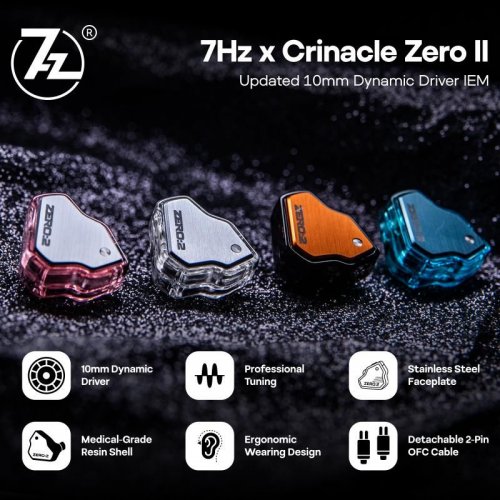 Навушники 7HZ x Crinacle Zero II 3.5mm with Mic Blue купити в Україні | Telemart фото