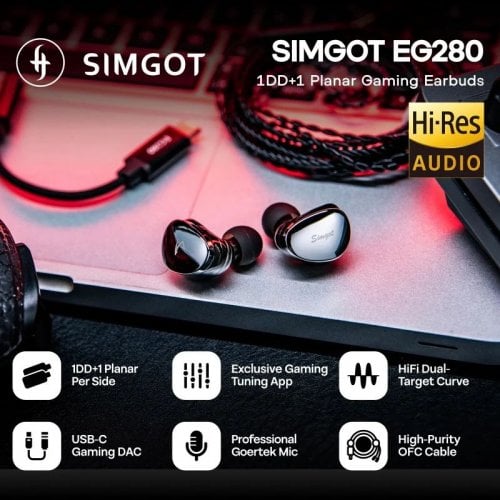 Навушники Simgot EG280 Black купити в Україні | Telemart фото