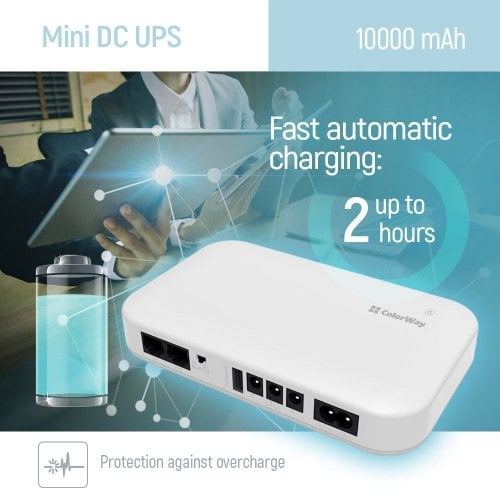 Уценка ибп для роутеров ColorWay 10000mAh 21W (CW-PB100LI3WT) White (Вскрытая упаковка, 911175) купить в Украине | Telemart фото