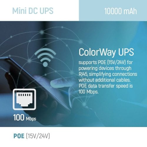 Уценка ибп для роутеров ColorWay 10000mAh 21W (CW-PB100LI3WT) White (Вскрытая упаковка, 911175) купить в Украине | Telemart фото