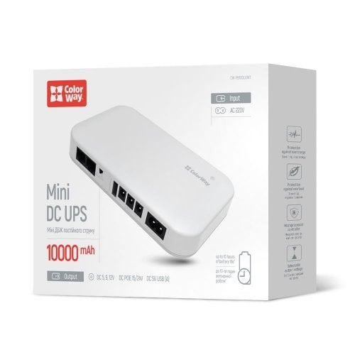 Уценка ибп для роутеров ColorWay 10000mAh 21W (CW-PB100LI3WT) White (Вскрытая упаковка, 911175) купить в Украине | Telemart фото