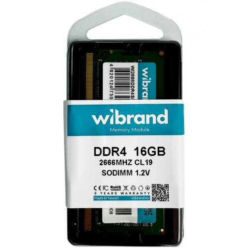 ОЗУ Wibrand SODIMM DDR4 16GB 2666Mhz (WI2666DDR4S/16GB) купить в Украине | Telemart фото