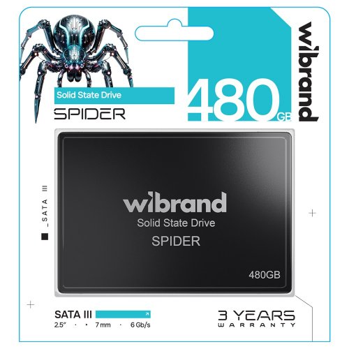 SSD-диск Wibrand Spider 3D NAND TLC 480GB 2.5" (WI2.5SSD/SP480GBST) купити в Україні | Telemart фото