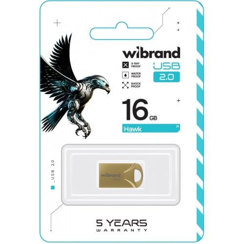 Накопичувач Wibrand Hawk 16GB USB 2.0 (WI2.0/HA16M1G) Gold купити в Україні | Telemart фото