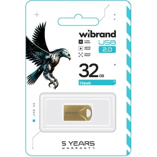 Накопичувач Wibrand Hawk 32GB USB 2.0 (WI2.0/HA32M1G) Gold купити в Україні | Telemart фото