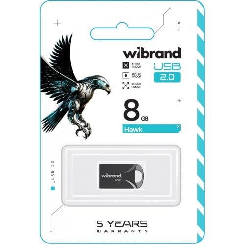 Накопичувач Wibrand Hawk 8GB USB 2.0 (WI2.0/HA8M1B) Black купити в Україні | Telemart фото