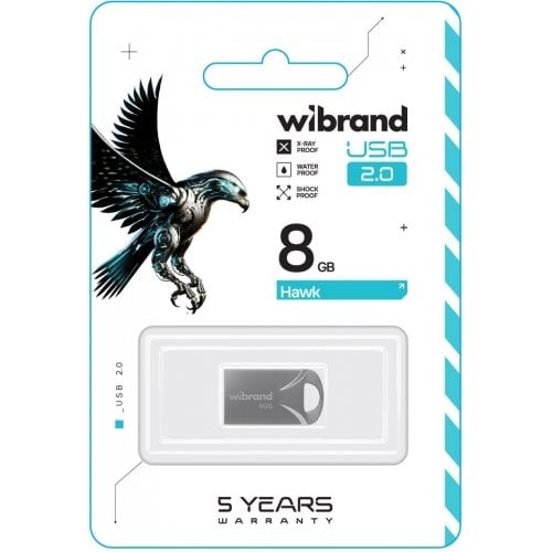 Накопичувач Wibrand Hawk 8GB USB 2.0 (WI2.0/HA8M1S) Silver купити в Україні | Telemart фото
