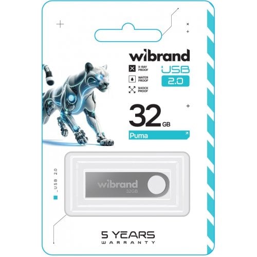 Накопичувач Wibrand Puma 32GB USB 2.0 (WI2.0/PU32U1S) Silver купити в Україні | Telemart фото