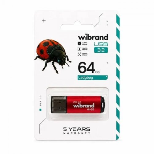 Накопитель Wibrand Ladybug 64GB USB 3.2 Gen 1 (WI3.2/LB64P10S) Red купить в Украине | Telemart фото