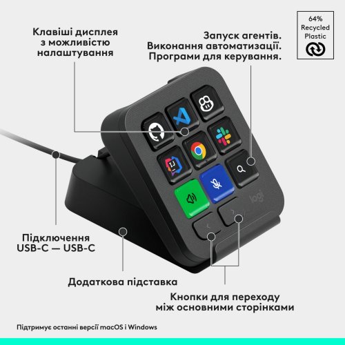 Програмована консоль Logitech MX Keypad (920-013891) Graphite купити в Україні | Telemart фото