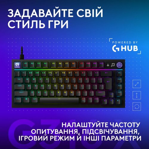 Клавиатура Logitech G316 X 75 RGB Tactile (920-014291) Black купить в Украине | Telemart фото