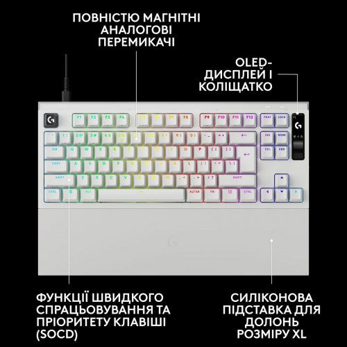 Клавиатура Logitech G Pro X2 Rapid Magnetic (920-014097) White купить в Украине | Telemart фото