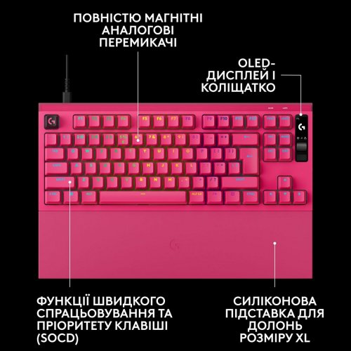 Клавиатура Logitech G Pro X2 Rapid Magnetic (920-014110) Pink купить в Украине | Telemart фото