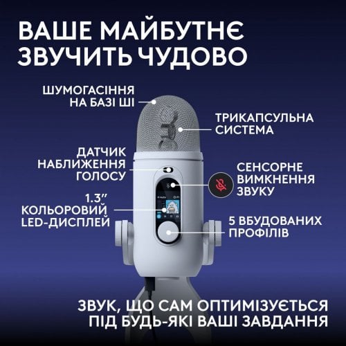 Микрофон Logitech G Yeti 2 (988-000592) White купить в Украине | Telemart фото