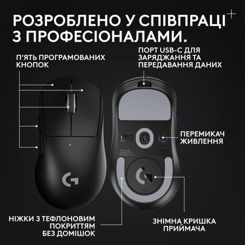 Мышка Logitech G Pro X Superlight 2 Dex SE Lightspeed Wireless (910-007833) Black купить в Украине | Telemart фото