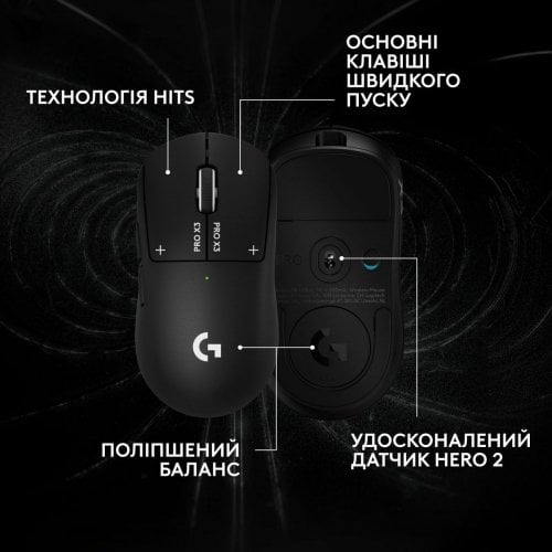 Мышка Logitech G Pro X3 Superstrike Lightspeed Wireless (910-007878) Midnight Black купить в Украине | Telemart фото