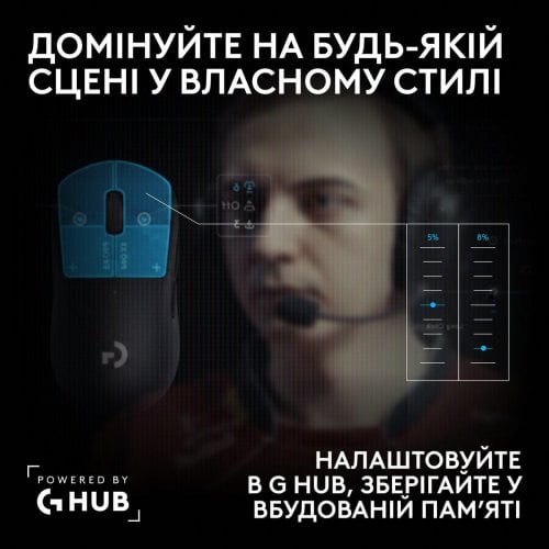 Мышка Logitech G Pro X3 Superstrike Lightspeed Wireless (910-007878) Midnight Black купить в Украине | Telemart фото