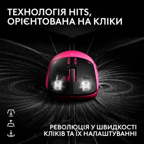 Мышка Logitech G Pro X3 Superstrike Lightspeed Wireless (910-007827) Pink Eclipse купить в Украине | Telemart фото