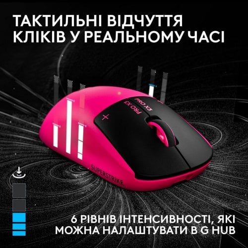 Мышка Logitech G Pro X3 Superstrike Lightspeed Wireless (910-007827) Pink Eclipse купить в Украине | Telemart фото