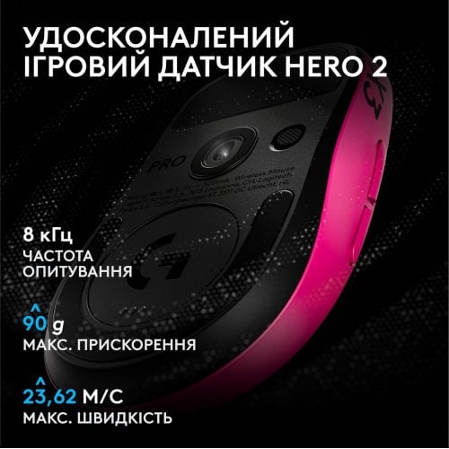 Мышка Logitech G Pro X3 Superstrike Lightspeed Wireless (910-007827) Pink Eclipse купить в Украине | Telemart фото