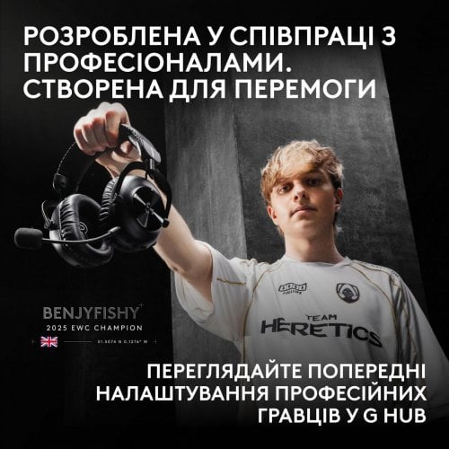 Навушники Logitech G Pro X3 Lightspeed Wireless (981-001740) Black купити в Україні | Telemart фото