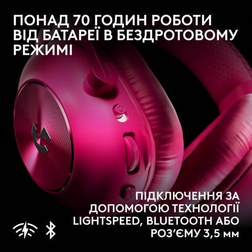 Наушники Logitech G Pro X3 Lightspeed Wireless (981-001756) Magenta купить в Украине | Telemart фото