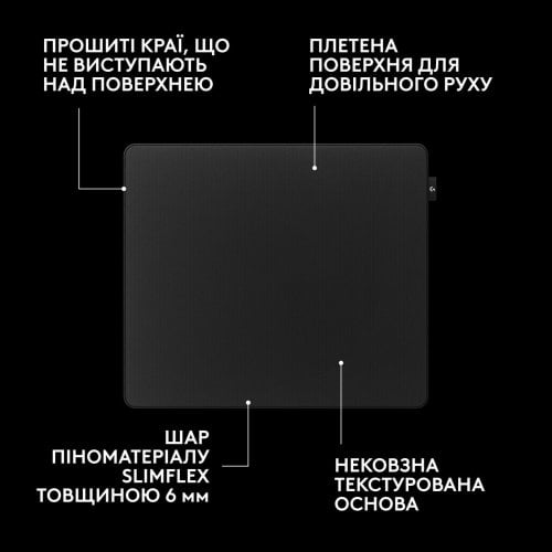 Коврик для мышки Logitech G Pro X Control (943-001618) Black купить в Украине | Telemart фото