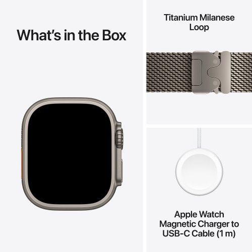 Смарт-часы Apple Watch Ultra 4 GPS + Cellular 49mm Natural Titanium Case with Natural Titanium Milanese Loop - M (MJA94QI/A) купить в Украине | Telemart фото