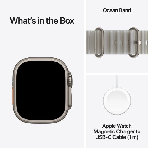 Смарт-часы Apple Watch Ultra 4 GPS + Cellular 49mm Natural Titanium Case with Translucent Grey Ocean Band (MJAD4QI/A) купить в Украине | Telemart фото
