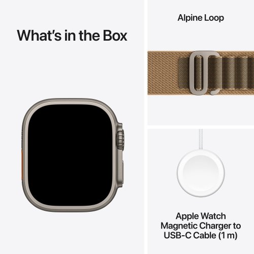 Смарт-часы Apple Watch Ultra 4 GPS + Cellular 49mm Natural Titanium Case with Desert Alpine Loop - S (MJAE4QI/A) купить в Украине | Telemart фото