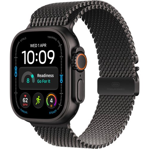 Смарт-часы Apple Watch Ultra 4 GPS + Cellular 49mm Black Titanium Case with Black Titanium Milanese Loop - M (MJAV4QI/A) купить в Украине | Telemart фото