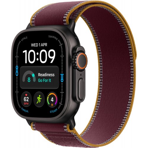 Смарт-часы Apple Watch Ultra 4 GPS + Cellular 49mm Black Titanium Case with Burgundy Trail Loop - S/M (MJC34QI/A) купить в Украине | Telemart фото