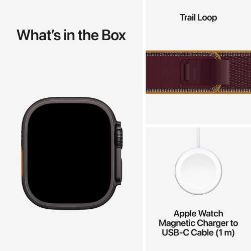 Смарт-часы Apple Watch Ultra 4 GPS + Cellular 49mm Black Titanium Case with Burgundy Trail Loop - M/L (MJC44QI/A) купить в Украине | Telemart фото