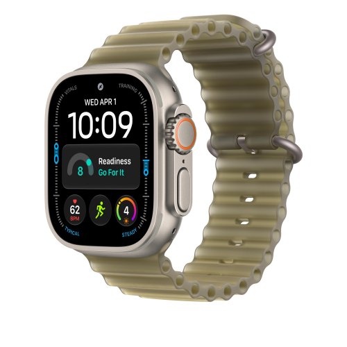Подовжувач ремінця Apple Ocean Band Extension Natural Titanium Finish for Apple Watch 49mm (MK7N4ZM/A) Translucent Kelp купити в Україні | Telemart фото