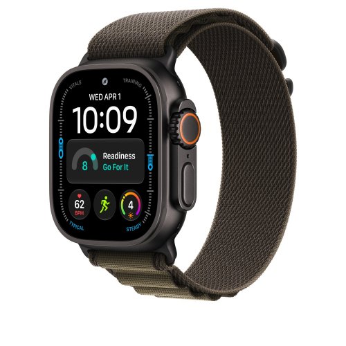 Ремінець Apple Alpine Loop Black Titanium Finish for Apple Watch 49mm Large (MKDY4ZM/A) Dark Olive купити в Україні | Telemart фото