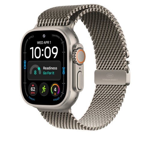 Ремешок Apple Milanese Loop for Apple Watch 49mm Medium (MK0D4ZM/A) Natural Titanium купить в Украине | Telemart фото