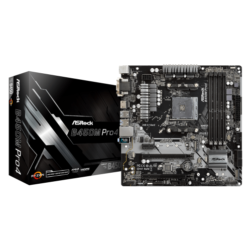 Материнская плата AsRock B450M Pro4 (sAM4, AMD B450) (Восстановлено продавцом, 912185) купить в Украине | Telemart фото