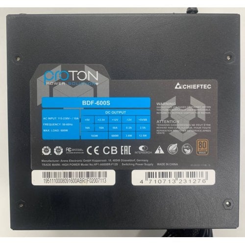 Блок живлення CHIEFTEC Proton 600W (BDF-600S) (Відновлено продавцем, 912413) купити в Україні | Telemart фото