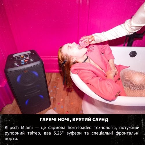 Портативная акустика Klipsch Miami Partybox (1073417) Black купить в Украине | Telemart фото