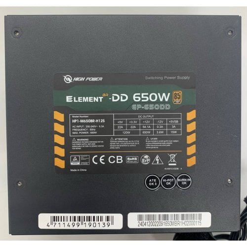 Блок питания High Power Element BR-DD 650W (HP1-M650BR-H12S) (Восстановлено продавцом, 912733) купить в Украине | Telemart фото