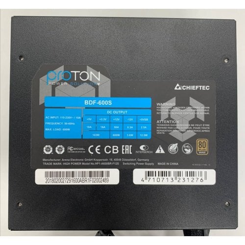 Блок живлення CHIEFTEC Proton 600W (BDF-600S) (Відновлено продавцем, 912857) купити в Україні | Telemart фото
