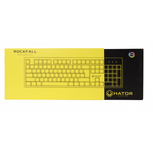 Купить Клавиатура HATOR Rockfall Yellow Edition Outemu Mechanical Switches Blue UA (HTK-600) Yellow - цена в Харькове, Киеве, Днепре, Одессе
в интернет-магазине Telemart фото