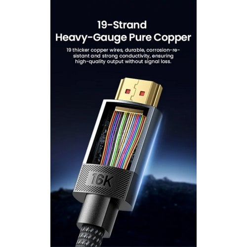 Кабель Vention Fabric Braided HDMI to HDMI V2.2 16K 2m (ALVHH) Gray купить в Украине | Telemart фото