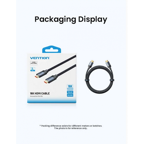 Кабель Vention Fabric Braided HDMI to HDMI V2.2 16K 3m (ALVHI) Gray купить в Украине | Telemart фото