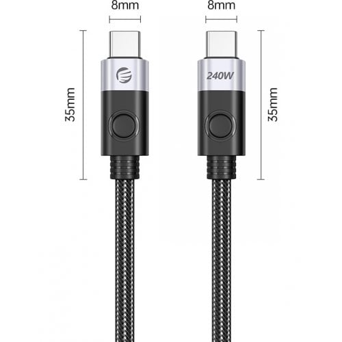 Кабель ORICO USB Type-C to USB Type-C 8K 1.5m (ORICO-CC240-40-15-BK-BP) Black купить в Украине | Telemart фото